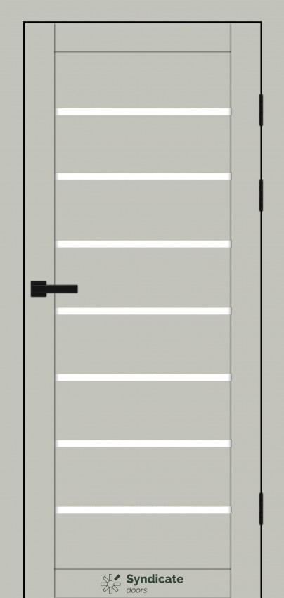 Двері Syndicat Doors PVC 102 Емелія Гріджо сатинове скло